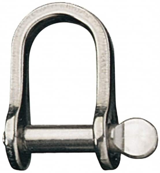 Ronstan - 1/4" Nominal Chain Size, 1.5 Ton Stainless Steel Screw D Shackle - 1/4" Diam, 1/4" Pin Diam, 9/16" High Inside Jaw, 9/16" Inside Width, 3/4" Max Body Thickness - Caliber Tooling