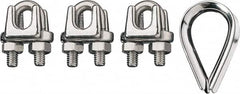 Ronstan - 5/32" Wire Rope Thimble Clip Kit - 316 Stainless Steel, Electropolished - Caliber Tooling