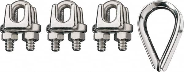 Ronstan - 3/8" Wire Rope Thimble Clip Kit - 316 Stainless Steel, Electropolished - Caliber Tooling