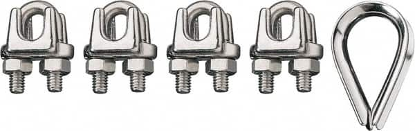 Ronstan - 3/4" Wire Rope Thimble Clip Kit - 316 Stainless Steel, Electropolished - Caliber Tooling