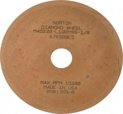 Norton - 3" Diam x 1/2" Hole x 0.01" Thick, 220 Grit Surface Grinding Wheel - Diamond, Type 1A1, Very Fine Grade, Metal Bond - Caliber Tooling