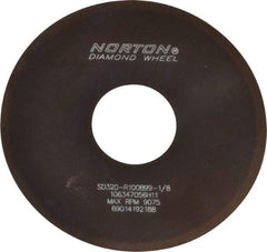 Norton - 4" Diam x 1-1/4" Hole x 0.02" Thick, 320 Grit Surface Grinding Wheel - Diamond, Type 1A1, Extra Fine Grade, Resinoid Bond - Caliber Tooling