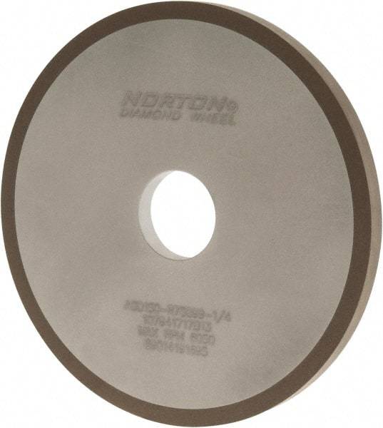 Norton - 6" Diam x 1-1/4" Hole x 3/8" Thick, 150 Grit Surface Grinding Wheel - Diamond, Type 1A1, Very Fine Grade, Resinoid Bond - Caliber Tooling