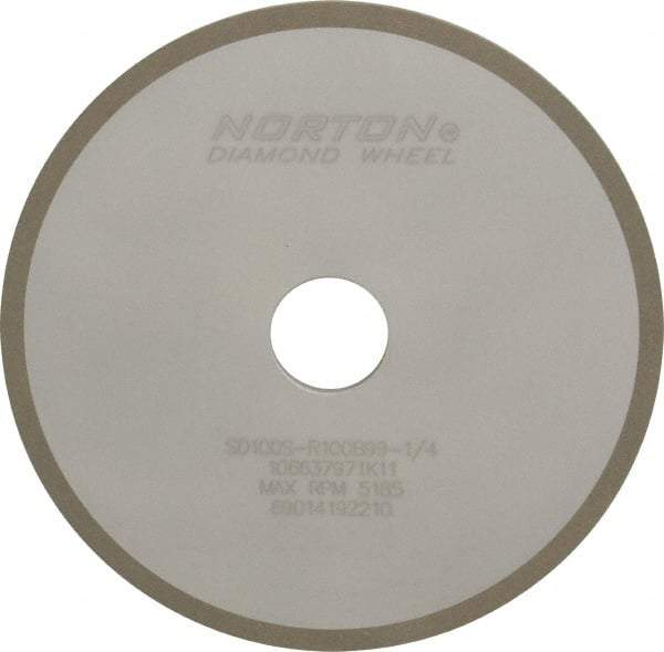 Norton - 7" Diam x 1-1/4" Hole x 1/4" Thick, 100 Grit Surface Grinding Wheel - Diamond, Type 1A1, Fine Grade, Resinoid Bond - Caliber Tooling