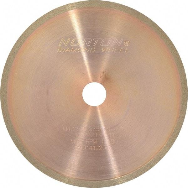 Norton - 4" Diam x 1/2" Hole, 150 Grit Surface Grinding Wheel - Diamond, Type 1A1R, Medium Grade - Caliber Tooling