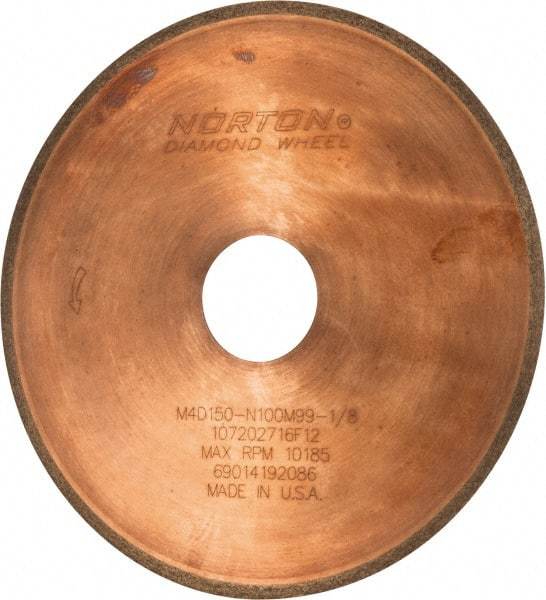 Norton - 6" Diam x 1-1/4" Hole, 150 Grit Surface Grinding Wheel - Diamond, Type 1A1R, Medium Grade - Caliber Tooling