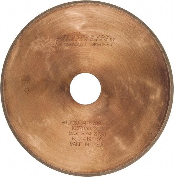 Norton - 7" Diam x 1-1/4" Hole, 120 Grit Surface Grinding Wheel - Diamond, Type 1A1R, Coarse Grade - Caliber Tooling