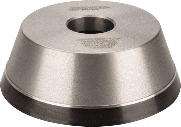 Norton - 5" Diam, 1-1/4" Hole Size, 1-3/4" Overall Thickness, 150 Grit, Type 11 Tool & Cutter Grinding Wheel - Very Fine Grade, CBN, Resinoid Bond - Caliber Tooling