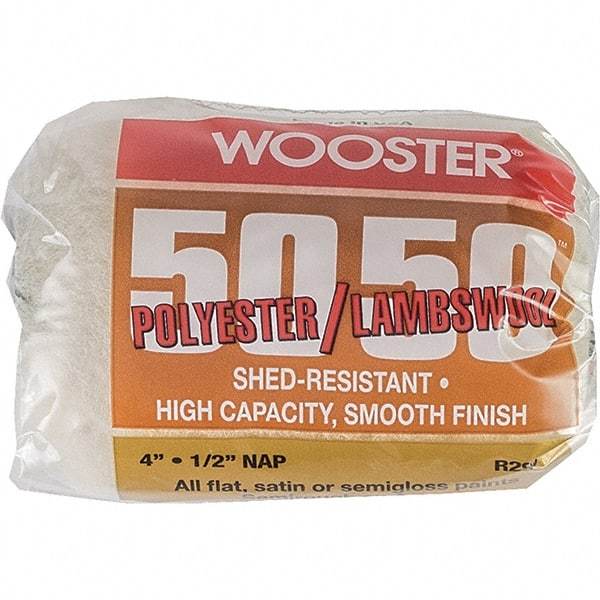 Wooster Brush - 1/2" Nap, 4" Wide Paint Roller - Semi-Rough Texture, Wool/Poly Blend - Caliber Tooling