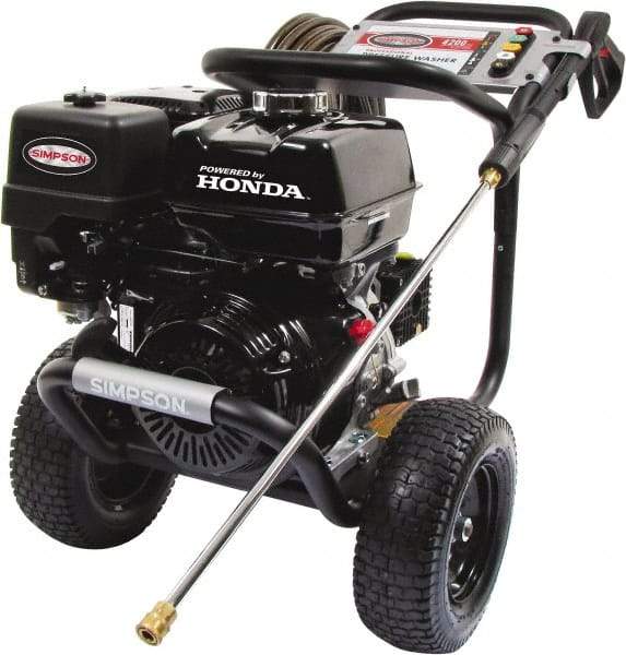 Simpson - Gas, 11.7 hp, 4,200 psi, 4 GPM, Cold Water Pressure Washer - AAA Triplex, 50' x 3/8" Hose - Caliber Tooling