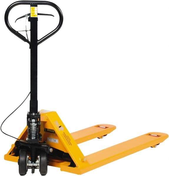 Vestil - 5,500 Lb Capacity, 7-3/4" Lift Economy Pallet Truck - 2-7/8" Min Lift Height, 48" Fork Length x 27" Fork Width, 27" Overall Width - Caliber Tooling