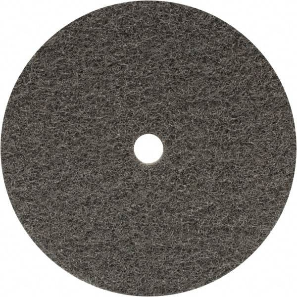 WALTER Surface Technologies - 4-1/2" Super Fine Grade Aluminum Oxide Deburring Disc - 7/16" Center Hole, Hook & Loop Connection, Gray, 11,000 Max RPM - Caliber Tooling