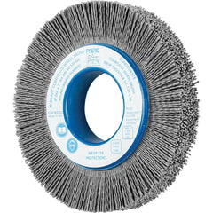 PFERD - Wheel Brushes; Outside Diameter (Inch): 6 ; Wire Type: Crimped; Round ; Fill Material: Nylon; Silicon Carbide ; Trim Length (Inch): 1-1/4 ; Filament Wire Diameter Range: 0.0300 & Above ; Maximum RPM: 3600.000 - Exact Industrial Supply