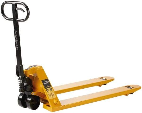 Lift-Rite - 5,500 Lb Capacity, 7-7/8" Lift Industrial Pallet Truck - 3" Min Lift Height, 42" Fork Length x 7" Fork Width, 27" Overall Width - Caliber Tooling