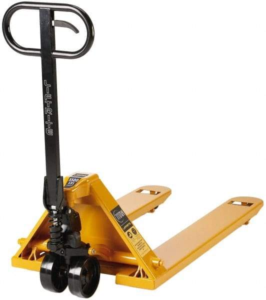 Lift-Rite - 5,500 Lb Capacity, 7-7/8" Lift Industrial Pallet Truck - 3" Min Lift Height, 36" Fork Length x 7" Fork Width, 20-1/2" Overall Width - Caliber Tooling