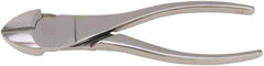 Aven - 7" OAL, 12 AWG Capacity, Diagonal Cutter - 3/4" Jaw Length x 5/8" Jaw Width, Oval Head, Stainless Steel Handle - Caliber Tooling