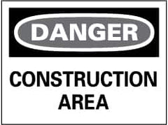 NMC - "Danger - Construction Area", 14" Long x 20" Wide, Aluminum Safety Sign - Rectangle, 0.04" Thick, Use for Security & Admittance - Caliber Tooling