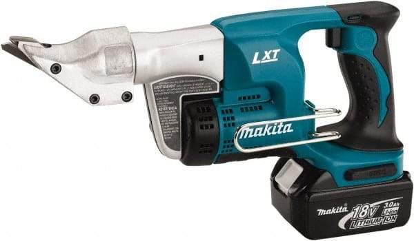 Makita - 2,800 SPM, Pistol Grip Handle, Handheld Cordless Shear - 18 Gauge Cutting Capacity - Caliber Tooling