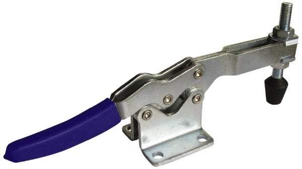 Gibraltar - 750 Lb Holding Capacity, Horizontal Handle, Manual Hold Down Toggle Clamp - 55° Handle Movement, 90° Bar Opening, U-Bar, Flanged Base, Carbon Steel - Caliber Tooling