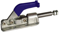 Gibraltar - 2,500 Lb Load Capacity, Flanged Base, Carbon Steel, Standard Straight Line Action Clamp - 6 Mounting Holes, 0.33" Mounting Hole Diam, 0.63" Plunger Diam, Straight Handle - Caliber Tooling