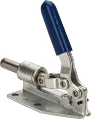 Gibraltar - 300 Lb Load Capacity, Flanged Base, Carbon Steel, Standard Straight Line Action Clamp - 0.2" Mounting Hole Diam, 1/2" Plunger Diam, Straight Handle - Caliber Tooling