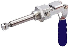 Gibraltar - 700 Lb Load Capacity, Flush Base, Carbon Steel, Standard Straight Line Action Clamp - 1" Mounting Hole Diam, 0.63" Plunger Diam, Straight Handle - Caliber Tooling