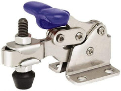 Gibraltar - 150 Lb Holding Capacity, Horizontal Handle, Manual Hold Down Toggle Clamp - 175° Handle Movement, 92° Bar Opening, U-Bar, Flanged Base, Stainless Steel - Caliber Tooling