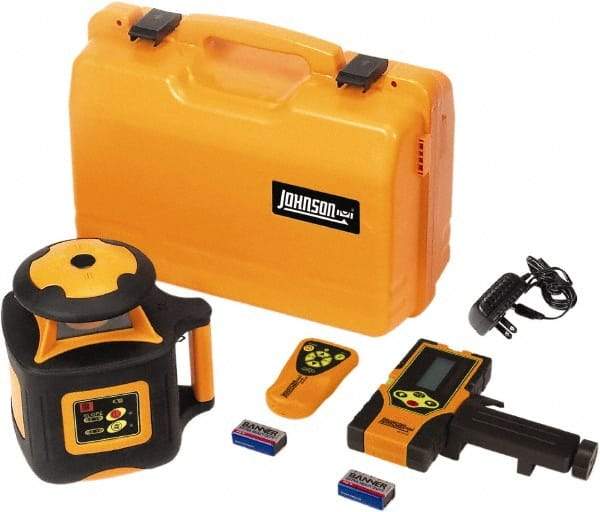 Johnson Level & Tool - 2,000' (Exterior) Measuring Range, 1/16" at 100' Accuracy, Self-Leveling Rotary Laser - 700 RPM, 1 Beam, NiMH Battery Included - Caliber Tooling