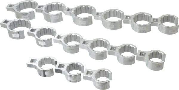 Proto - 15 Piece 1/2" Drive Flare Nut Crowfoot Wrench Set - 1-1/8 to 2", with Clip Rail - Caliber Tooling