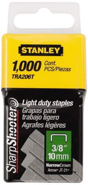 Stanley - 7/16" Wide Galvanized Steel Light Duty Staples - 3/8" Leg Length - Caliber Tooling