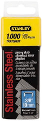 Stanley - 27/64" Wide Stainless Steel Narrow Crown Staples - 3/8" Leg Length - Caliber Tooling