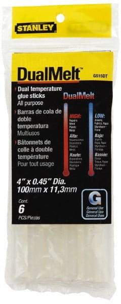 Stanley - 7/16" Diam, 4" Long, Opaque Hot Melt, Low Melt Glue Stick - GS Series - Caliber Tooling