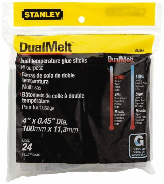 Stanley - 7/16" Diam, 4" Long, Opaque Hot Melt, Low Melt Glue Stick - GS Series - Caliber Tooling