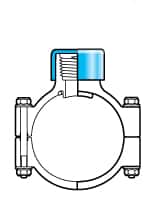 Value Collection - 4 x 1-1/2" CPVC Plastic Pipe Clamp On Saddle with Viton O-Ring - Caliber Tooling