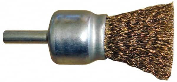 Value Collection - 4" Brush Diam, Flared End Brush - Medium Grade, 1/4" Diam Shank, 15,000 Max RPM - Caliber Tooling