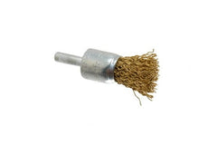 Value Collection - 3/4" Brush Diam, End Brush - Coarse Grade, 1/4" Diam Shank, 20,000 Max RPM - Caliber Tooling