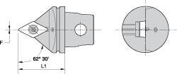 Kennametal - Neutral Cut, Size KM32, DC.. Insert Compatiblity, External Modular Turning & Profiling Cutting Unit Head - 35mm Head Length, Through Coolant, Series Screw-On - Caliber Tooling