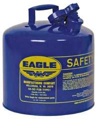 Eagle - 5 Gal Galvanized Steel Type I Safety Can - 13-1/2" High x 12-1/2" Diam, Blue - Caliber Tooling