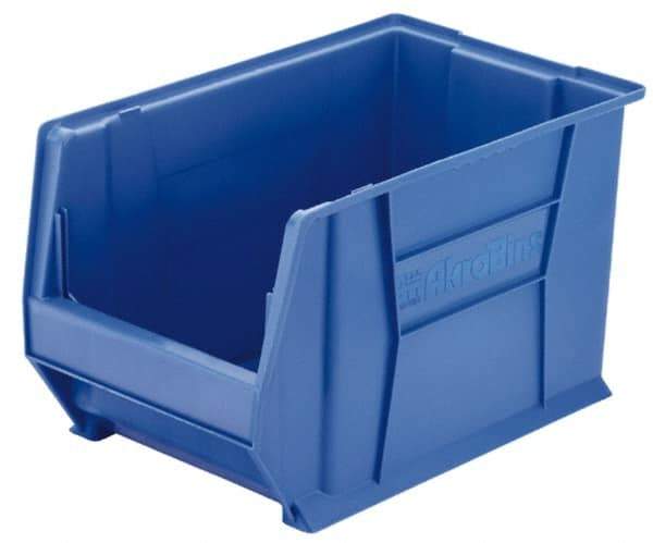 Akro-Mils - 300 Lb. Load Capacity, 20" Deep, Blue Polymer Hopper Stacking Bin - 12" High x 18-3/8" Wide x 20" Long - Caliber Tooling