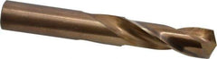 Hertel - 21/32" 135° Spiral Flute Cobalt Screw Machine Drill Bit - Bright Finish, Right Hand Cut, 2-7/8" Flute Length, 4-1/2" OAL, Split Point, Straight Shank - Caliber Tooling