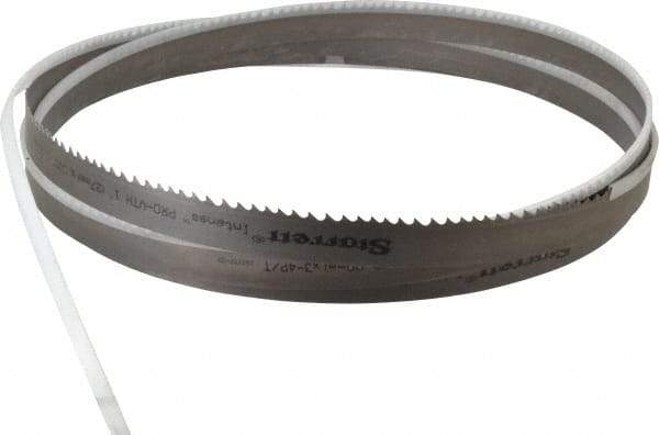 Starrett - 3 to 4 TPI, 11' 6" Long x 1" Wide x 0.035" Thick, Welded Band Saw Blade - Bi-Metal, Toothed Edge, Modified Tooth Set, Contour Cutting - Caliber Tooling