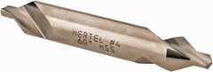 Hertel - #4 Plain Cut 60° Incl Angle High Speed Steel Combo Drill & Countersink - Caliber Tooling