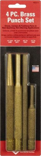 Mayhew - 4 Piece Drift, Pin, Starter Punch Set - 1/4 to 3/8" Round Shank, Comes in Pouch - Caliber Tooling