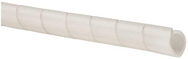 Made in USA - 0.396" ID, Natural (Color) HDPE Wire & Hose Harness Cable Sleeve - 100' Coil Length, High Density, 3/8 to 4" Bundle Diam, 1/2" Hose Capacity, 65 Shore D - Caliber Tooling