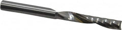 Onsrud - 1/4" Cutting Diam x 1-1/2" Length of Cut, 1 Flute, Upcut Spiral Router Bit - Uncoated, Right Hand Cut, Solid Carbide, 3" OAL x 1/4" Shank Diam, Single Edge, 21° Helix Angle - Caliber Tooling