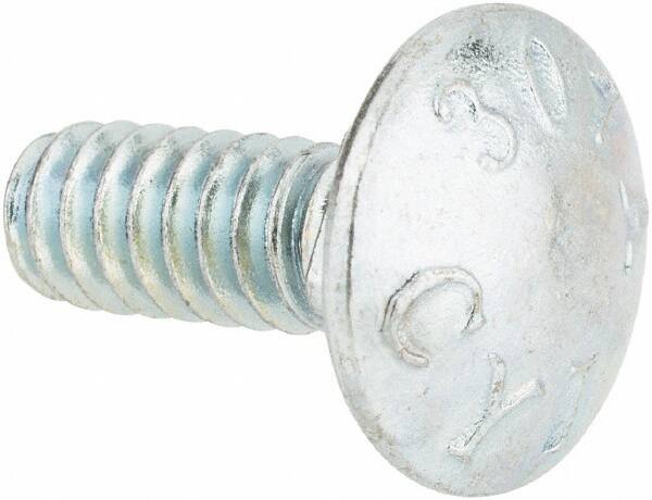 Value Collection - #10-24 UNC 1/2" Length Under Head, Standard Square Neck, Carriage Bolt - Grade 2 Steel, Zinc-Plated Finish - Caliber Tooling