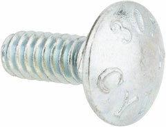 Value Collection - #10-24 UNC 1/2" Length Under Head, Standard Square Neck, Carriage Bolt - Grade 2 Steel, Zinc-Plated Finish - Caliber Tooling