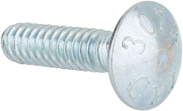 Value Collection - #10-24 UNC 3/4" Length Under Head, Standard Square Neck, Carriage Bolt - Grade 2 Steel, Zinc-Plated Finish - Caliber Tooling