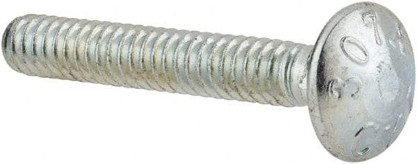 Value Collection - #10-24 UNC 1-1/4" Length Under Head, Standard Square Neck, Carriage Bolt - Grade 2 Steel, Zinc-Plated Finish - Caliber Tooling