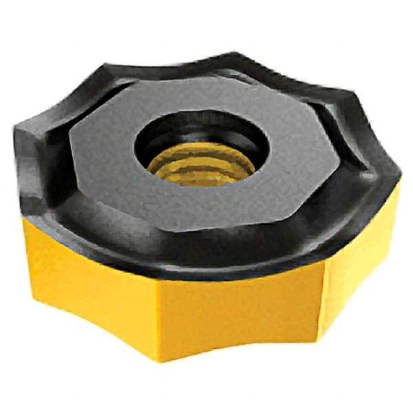 Iscar - ONMU080608 HP Grade IC28 Carbide Milling Insert - Uncoated, 0.2362" Thick, 0.7953" Inscribed Circle, 0.8mm Corner Radius - Caliber Tooling